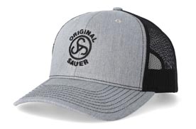 Vintage SAUER Logo Snapback Hat, Gray