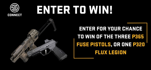 Enter to win one of three P365-FUSE or one P320-FLUX-LEGION!