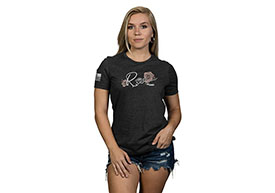 ROSE NINE LINE WOMENS T-SHIRT SHORT SLEEVE - DARK GRAY
