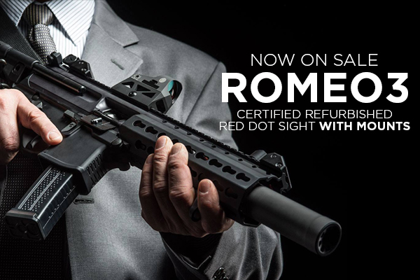 Save $300 on the ROMEO3 Red Dot Sight with Free M1913 Picatinny Rail Mounts While Supplies Last