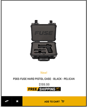 P365-FUSE HARD PISTOL CASE - BLACK - PELICAN