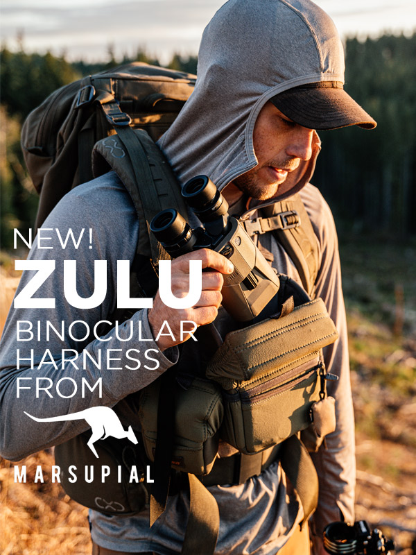 Keep Your ZULU Binoculars Safe Without Sacrificing Ease of Access with this All-New Premium Harness  QARSUPIAL - ". E AN 