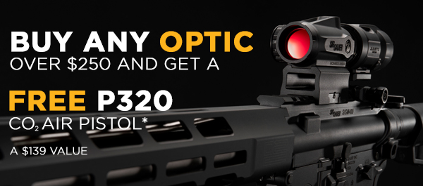 ADD THE P320-XCARRY AIRGUN TO YOUR CART WITH $250 OF OPTICS OR OTHER ITEMS ALREADY IN YOUR CART TO GET IT FOR FREE
