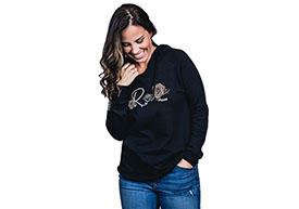 ROSE Nine Line Women's V-Neck Hoodie