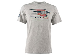 5.11 SIG SAUER Serrated Eagle Short Sleeve T-shirt - Gray
